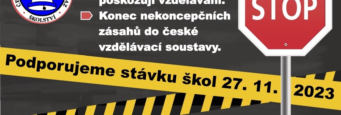 Podporujeme stávku škol 27. 11. 2023